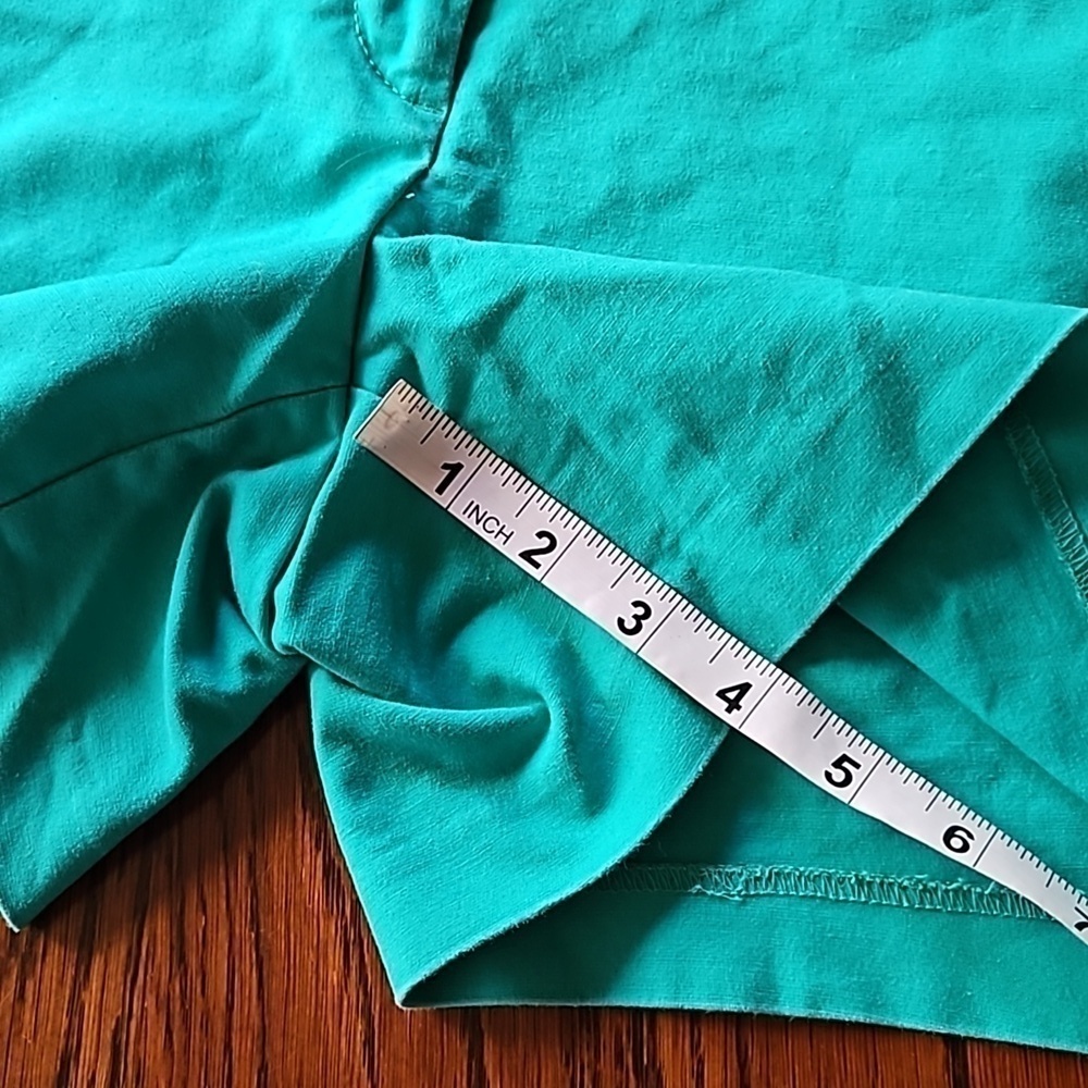 Ann Taylor Signature Green Cotton Stretch 4" Flat Front Shorts Size 6 - Picture 11 of 11